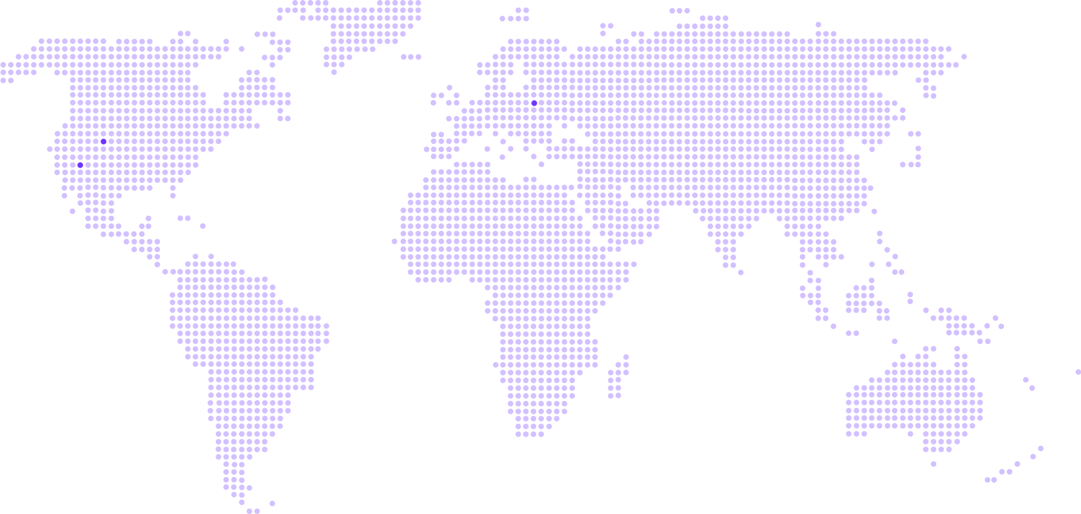 Worldwide service coverage map